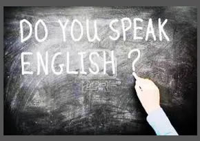 Do you speak English? written on chalkboard